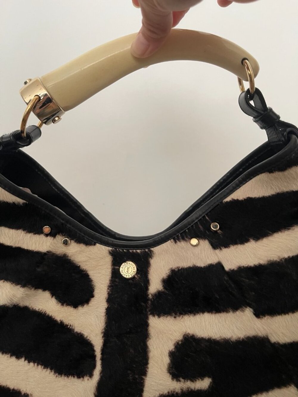 Rare Vintage YSL Mombasa Bag in Zebra Print Pony Hair - Picture 3 of 16